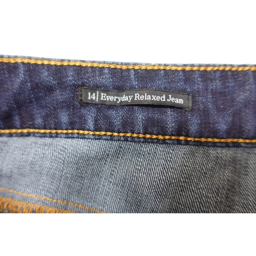 Talbots Jeans Womens 14 Blue Dark Wash Everyday Relaxed Straight Stretch Denim - Picture 6 of 11